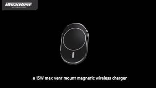 Rockrose  Magdrive  15W Max MagSafe Compatible Car Wireless Charger [upl. by Adnovaj]