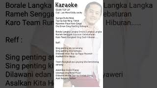 KARAOKE  EDAN TOP UP  RD EDDY ZACKY [upl. by Grannia286]