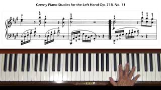 Czerny Piano Studies for the Left Hand Op 718 No 11 Piano Tutorial [upl. by Ahsinom752]