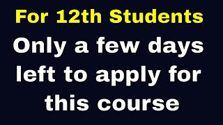 Only few days left to apply this course  12th students  MS School News Tamil [upl. by Eiliak]