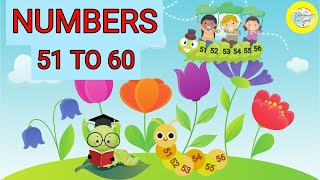 Numbers 51 to 60 numbers name Numbers for kids Numbers for toddler Learning numbers [upl. by Wolford683]