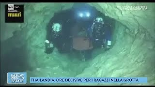 Ragazzi nella grotta in Thailandia come avvengono i soccorsi  La vita in diretta estate 09072018 [upl. by Nitas]