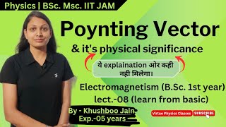 Poynting vector amp Its physical significance  lect08  electromagnetic wave physics bsc 12th [upl. by Dallas]