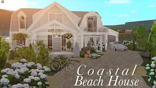 Coastal Beach House Bloxburg Speedbuild 200k NO LARGE PLOT  layout [upl. by Eillo7]