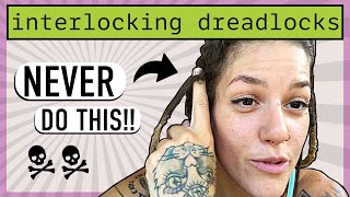 How to Interlock Dreadlocks for Straight Hair  Dread Root Maintenance STEPBYSTEP [upl. by Mosenthal]