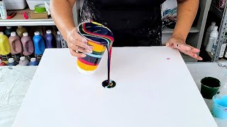 What A Surprise  Straight Pour with Different Ingredient  Acrylic Pouring [upl. by Fernand]