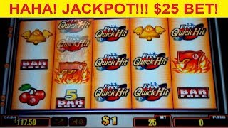 Quick Hit Platinum Slot  25 Max Bet  JACKPOT HANDPAY High Limit Bonus [upl. by Rosa]