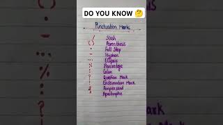 PUNCTUATION  PUNCTUATION MARKS IN ENGLISH GRAMMAR  DO YOU KNOW THESE SYMBOLS ytshorts trending [upl. by Ynetsed813]