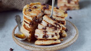 Chocolate Chip Pancakes Easy Vegan GlutenFree [upl. by Sonya]