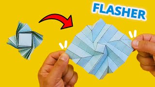 Easy Origami FIDGET TOY Antistress Funny Moving PAPER TOYS Origami Flasher Spinner Hat Tent [upl. by Neiv457]