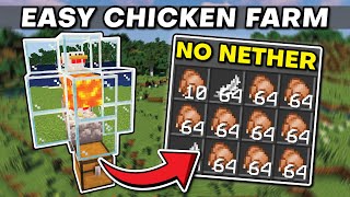 Minecraft Early Game Chicken Farm No Nether Items [upl. by Myrvyn]