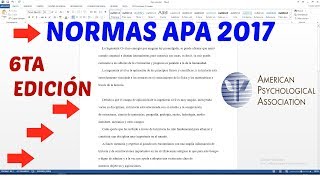 Word  Interlineado Márgenes Textos y Paginado según Normas APA 2017Tutorial en Español [upl. by Sashenka]