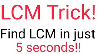 Fastest and Easiest way to find LCM [upl. by Alexis]