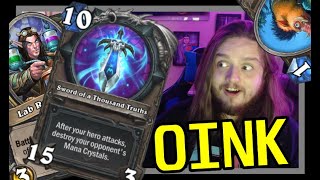 Giving Valeera A KILLER SWORD  Elwynn Boar Miracle Oink Rogue  Hearthstone [upl. by Odnamla]