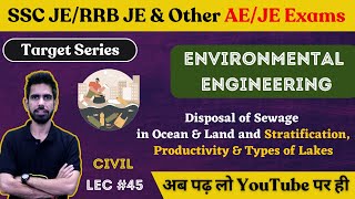 Sewage Disposal in Ocean amp Land amp Stratification of LakesEnvironment Engg CE SSC JERRB JEDDA JE [upl. by Antonella]