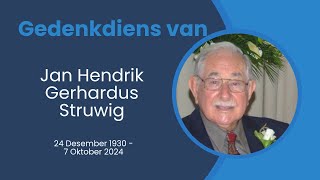 Gedenkdiens van Jan Hendrik Gerhardus Struwig [upl. by Rye]