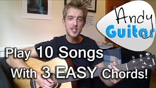 Play TEN songs with three EASY chords G A and D Beginners guitar lesson [upl. by Hsu]