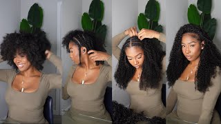 installing curly clip ins  perfect texture match braid pattern  blending tips  curlsqueen [upl. by Yalc842]