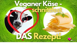 Veganer Käse selber machen schnittfest Gesundes Rezept superlecker einfach sojafrei ohne Öl [upl. by Nylle]