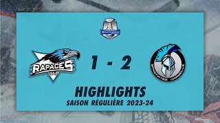 Rapaces de Gap 12 Spartiates de Marseille  Highlights  Synerglace Ligue Magnus 202324 [upl. by Ardnwahsal]