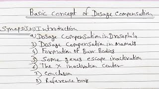 Basic concept of Dosage Compensation msc zoology notes [upl. by Leirbaj]