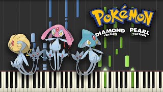 Battle Uxie Mesprit Azelf  Pokémon Diamond and Pearl Piano Tutorial Synthesia [upl. by Nylhsoj]