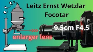 Vintage 35mm camera lens Leitz Ernst Wetzlar Focotar 95cm F45 enlarger lens 1954 on fullframe [upl. by Ahsaenat493]