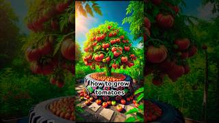 quotGiant Tomato Plant Full of Fruit Grown in a Tirequot gardening youtubeshortsviral fruitcutting diy [upl. by Hirsh364]