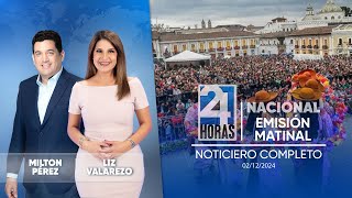 Noticiero de Ecuador Emisión Matinal 02122024 [upl. by Enomyar17]