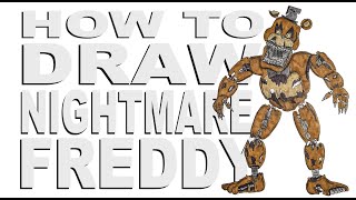 How to draw Nightmare Freddy FNaF [upl. by Shellans]