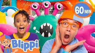 Blippi and Meekah’s Sea Foam Party  Blippi  Educational Videos for Kids [upl. by Tzong]