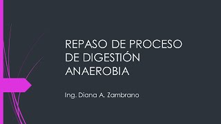 1 Repaso de de proceso de digestión anaerobia [upl. by Anihcak]