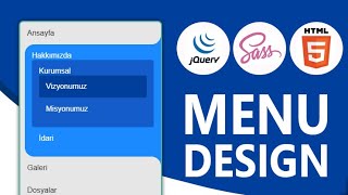 İç İçe Açılır Menü Tasarımı  Dropdown Menu Design with jQuery  SCSS  HTML [upl. by Tamiko932]