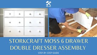 Storkcraft Moss 6 Drawer Double Dresser Assembly Older Model 0375610 [upl. by Nosittam645]