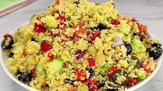 Easiest Mediterranean Couscous Salad RECIPE EVER [upl. by Viviana]