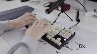 Matrix 8X V20  typing sounds 65g retooled black with gateron yellow spring ASMR [upl. by Atteugram]