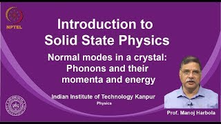 noc19ph02 Lecture 46Normal modes in a crystal Phonons and their momenta and energy [upl. by Stav]