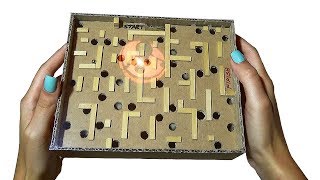 How to make Marble Labyrinth Game from Crdboard DIY Maze Board Game from Cardboard [upl. by Okim47]