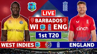 West Indies vs England 1st T20 Live Scores  WI vs ENG 1st T20 Live Scores amp Commentary [upl. by Eeraj]