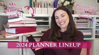 Planner Lineup  My 2024 Planner System amp Stack  Answering your planner stack amp layout questions [upl. by Thorlay]