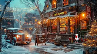 Charming Outdoor Coffee Shop in Winter☕Nostalgic Winter Jazz Piano Music for Positive Mood  Relax🍂 [upl. by Tann]