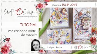 TUTORIAL Wielkanocne kartki do koperty TULIP LOVE fesign by rabusiowepasje8136 [upl. by Ecertak]