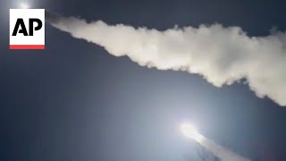 Video said to show USsupplied ATACM missile fired from Ukraine [upl. by Wilber]