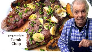 Mouthwatering Lamb Chop with Mushrooms Recipe  Jacques Pépin Cooking at Home  KQED [upl. by Firooc]