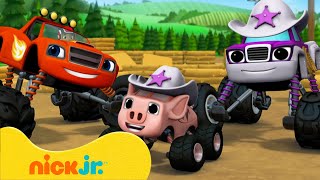 Blaze e le Mega Macchine  Le avventure di Blaze e Starla nel selvaggio West 🤠  Nick Jr Italia [upl. by Yenttirb]