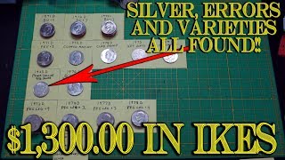 130000 Eisenhower Dollar Coin Varieties Errors and BIG SILVER COINS FOUND [upl. by Ylrehc]