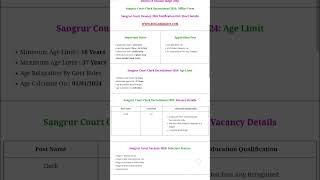 District amp Session Judge DSJSangrur Court Clerk Recruitment 2024 Offline Form [upl. by Prader]