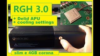 RGH 3 xbox 360 slim e  delid  cooling settings corona 4gb [upl. by Frasquito]