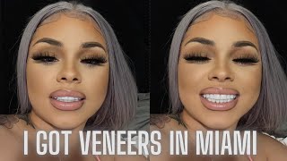 I GOT MY TEETH DONE IN MIAMI  VENEERS  SHORT VLOG [upl. by Haraf224]