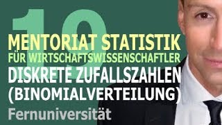 Diskrete Zufallszahlen  19 Kursvideo  Mentoriat Statistik für Wirtschaftswissenschaftler [upl. by Bettine]